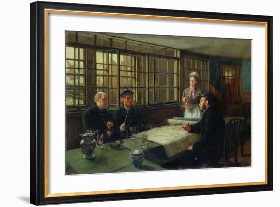 A Nautical Argument, 1877-Charles Napier Hemy-Framed Giclee Print