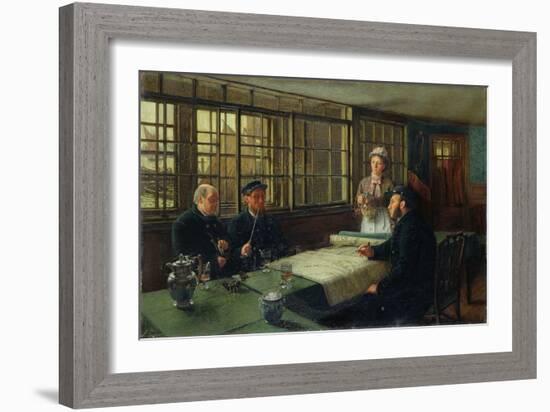 A Nautical Argument, 1877-Charles Napier Hemy-Framed Giclee Print