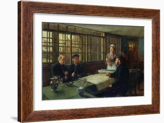 A Nautical Argument, 1877-Charles Napier Hemy-Framed Giclee Print