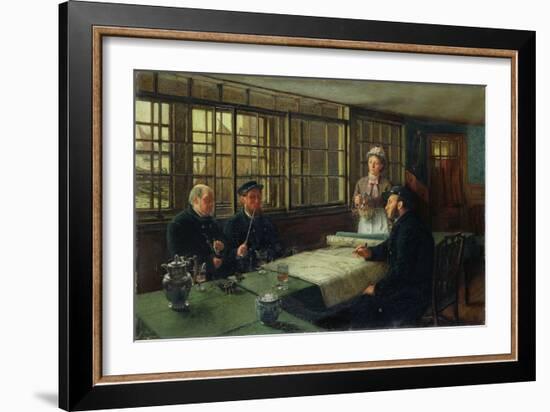 A Nautical Argument, 1877-Charles Napier Hemy-Framed Giclee Print