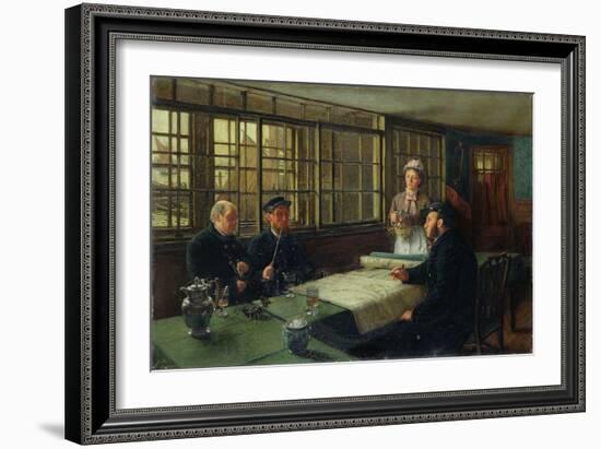 A Nautical Argument, 1877-Charles Napier Hemy-Framed Giclee Print