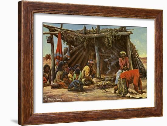 A Navajo Family-Charles Marion Russell-Framed Giclee Print