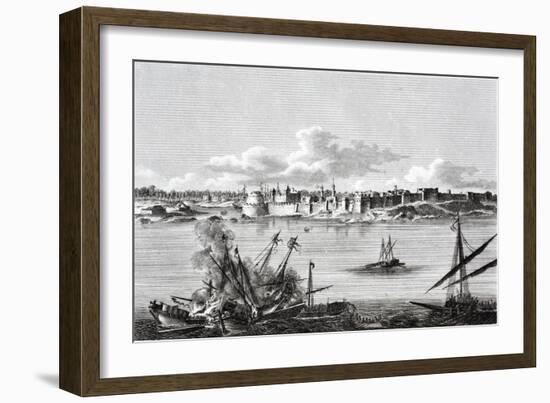 A Naval Battle During the Siege of Tripoli-null-Framed Giclee Print