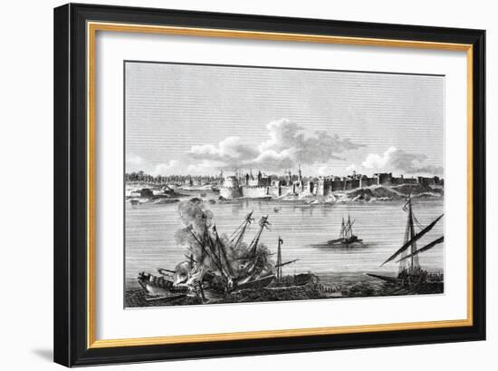 A Naval Battle During the Siege of Tripoli-null-Framed Giclee Print
