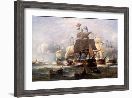 A Naval Engagement-Francois Musin-Framed Giclee Print