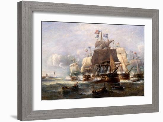 A Naval Engagement-Francois Musin-Framed Giclee Print