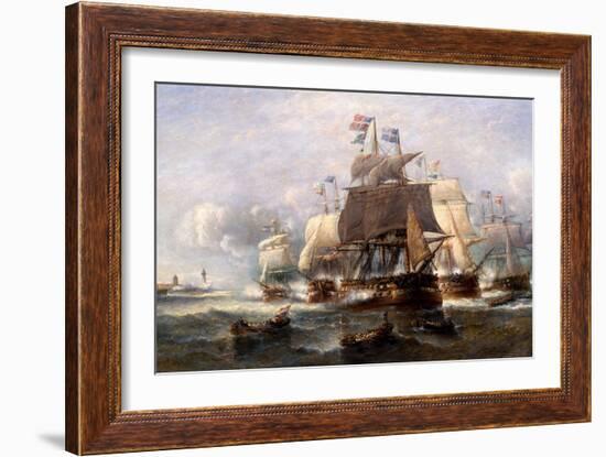 A Naval Engagement-Francois Musin-Framed Giclee Print