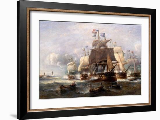 A Naval Engagement-Francois Musin-Framed Giclee Print