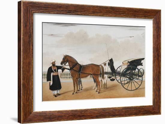 A Nawab Standing by His Horse Drawn Gharry or Carriage Attended by His Groom Bearing a Chauri-Shaikh Muhammad Amir Of Karraya-Framed Giclee Print