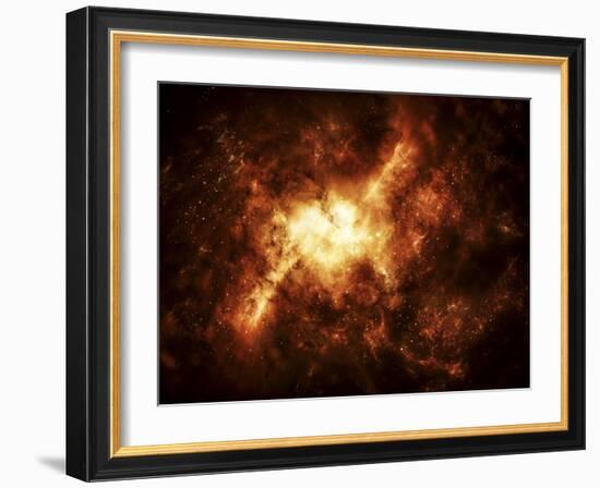 A Nebula Surrounded by Stars-Stocktrek Images-Framed Photographic Print