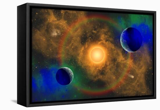 A Nebulous Alien Planetary Star System-null-Framed Stretched Canvas