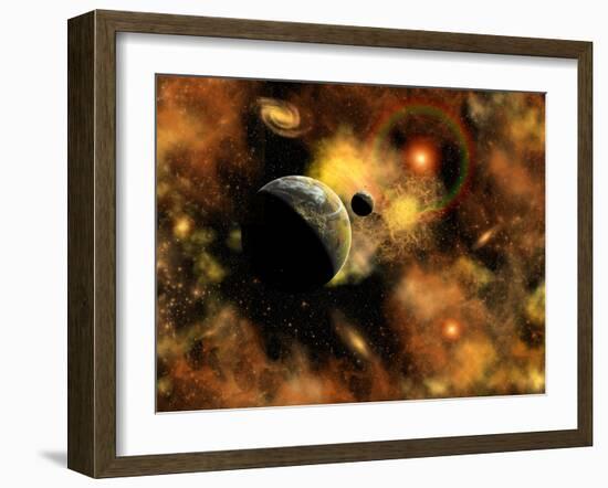 A Nebulous Star System in a Distant Part of Our Milky Way Galaxy-Stocktrek Images-Framed Art Print