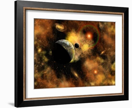 A Nebulous Star System in a Distant Part of Our Milky Way Galaxy-Stocktrek Images-Framed Art Print