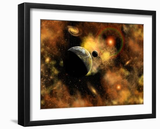 A Nebulous Star System in a Distant Part of Our Milky Way Galaxy-Stocktrek Images-Framed Art Print