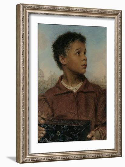 A Negro Boy holding a Casket-William Henry Hunt-Framed Giclee Print