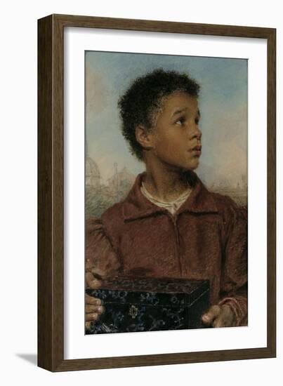 A Negro Boy holding a Casket-William Henry Hunt-Framed Giclee Print
