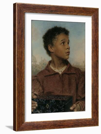 A Negro Boy holding a Casket-William Henry Hunt-Framed Giclee Print