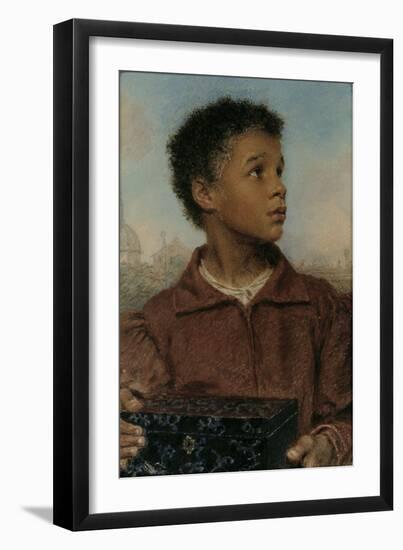 A Negro Boy holding a Casket-William Henry Hunt-Framed Giclee Print