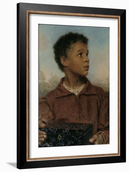 A Negro Boy holding a Casket-William Henry Hunt-Framed Giclee Print