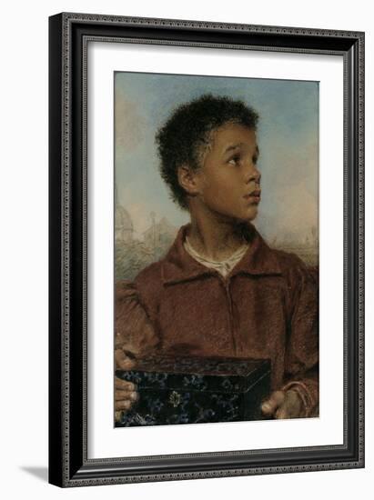 A Negro Boy holding a Casket-William Henry Hunt-Framed Giclee Print