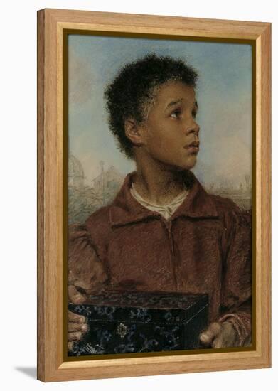 A Negro Boy holding a Casket-William Henry Hunt-Framed Premier Image Canvas