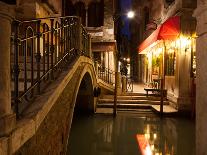 Narrow Canal in Venice at Night, Italy.  Ponte Dei Ferai-A_nella-Photographic Print