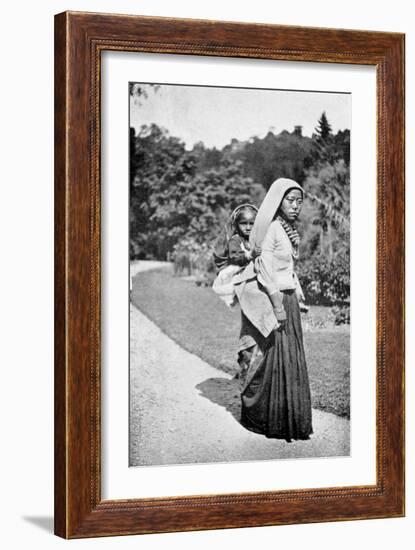 A Nepalese Woman with Her Child, C1910-null-Framed Giclee Print