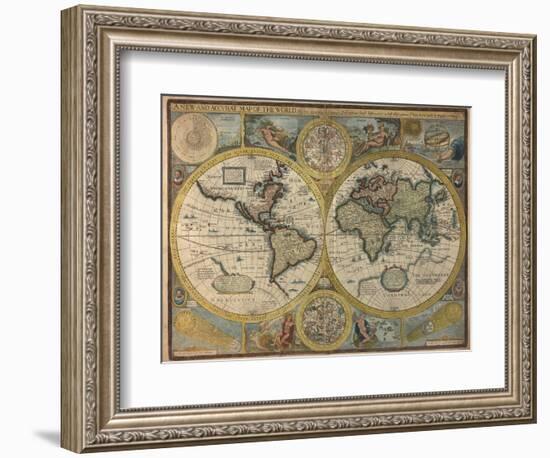 A New and Accurat Map of the World, 1651-John Speed-Framed Premium Giclee Print