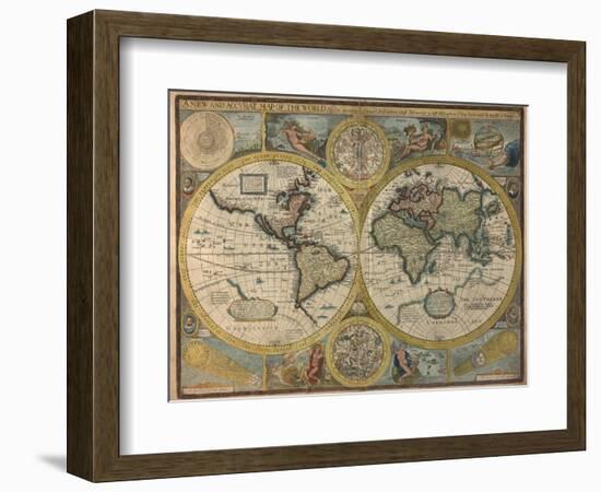 A New and Accurat Map of the World, 1651-John Speed-Framed Premium Giclee Print