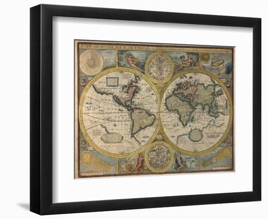 A New and Accurat Map of the World, 1651-John Speed-Framed Premium Giclee Print