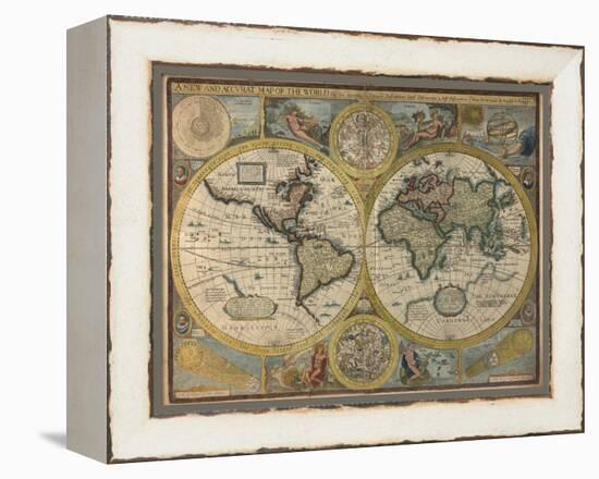 A New and Accurat Map of the World, 1651-John Speed-Framed Premier Image Canvas