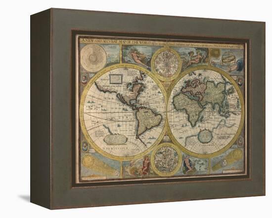 A New and Accurat Map of the World, 1651-John Speed-Framed Premier Image Canvas