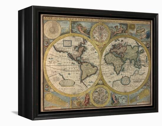 A New and Accurat Map of the World, 1651-John Speed-Framed Premier Image Canvas