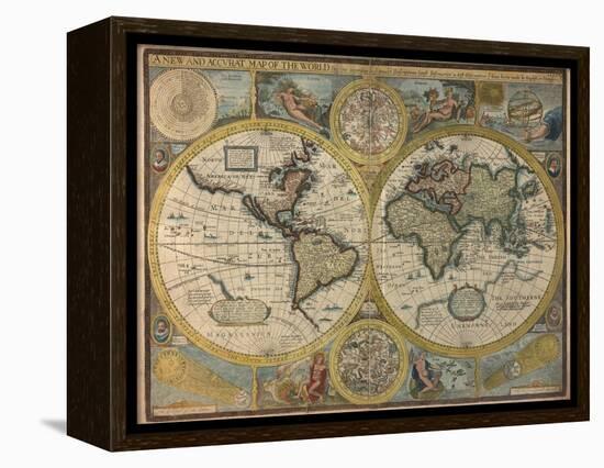 A New and Accurat Map of the World, 1651-John Speed-Framed Premier Image Canvas