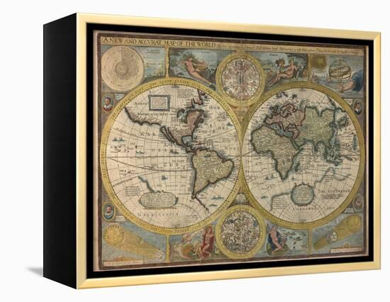 A New and Accurat Map of the World, 1651-John Speed-Framed Premier Image Canvas