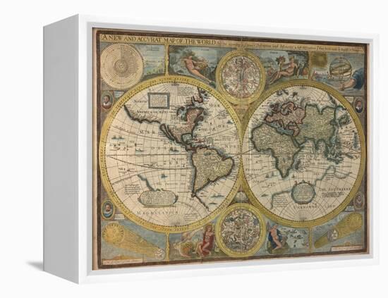 A New and Accurat Map of the World, 1651-John Speed-Framed Premier Image Canvas