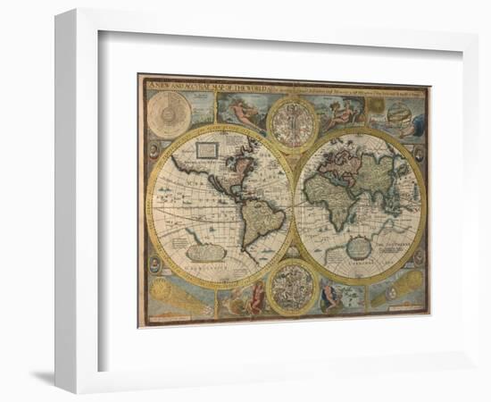 A New and Accurat Map of the World, 1651-John Speed-Framed Giclee Print