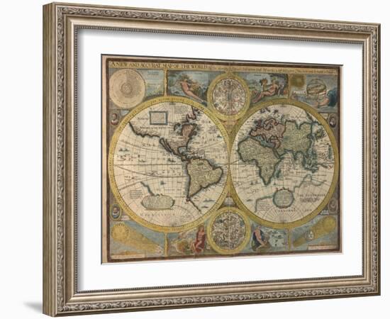 A New and Accurat Map of the World, 1651-John Speed-Framed Giclee Print