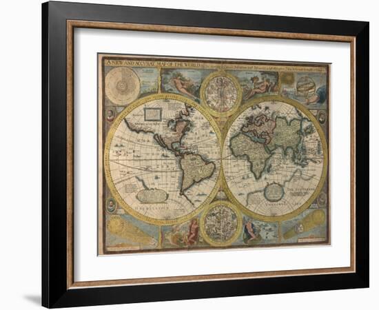 A New and Accurat Map of the World, 1651-John Speed-Framed Giclee Print