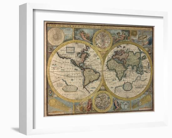 A New and Accurat Map of the World, 1651-John Speed-Framed Giclee Print