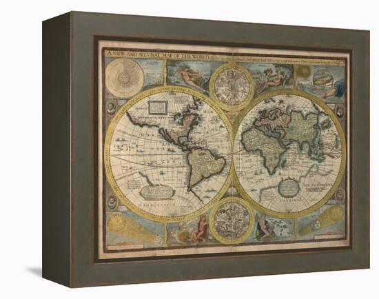 A New and Accurat Map of the World, 1651-John Speed-Framed Premier Image Canvas