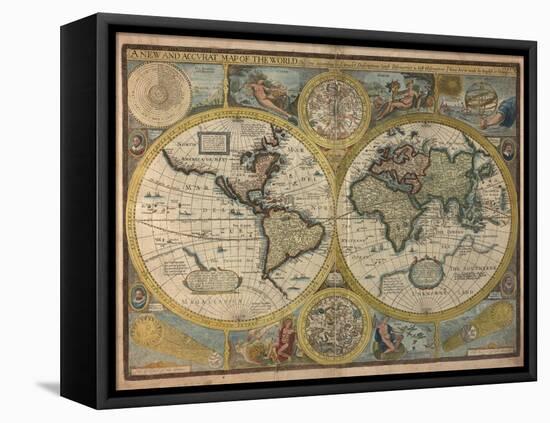 A New and Accurat Map of the World, 1651-John Speed-Framed Premier Image Canvas