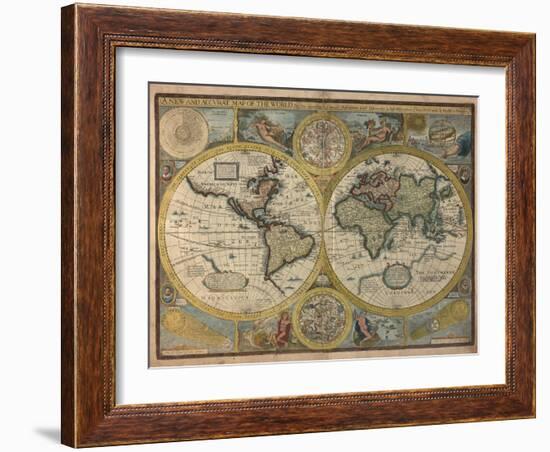 A New and Accurat Map of the World, 1651-John Speed-Framed Giclee Print