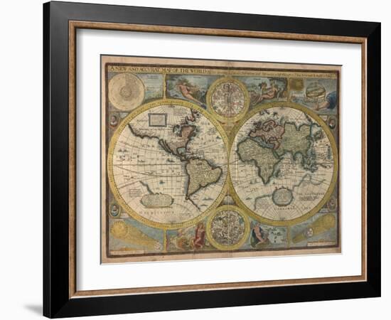 A New and Accurat Map of the World, 1651-John Speed-Framed Giclee Print