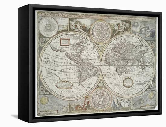 A new and accurate map of the world, 1676-John Speed-Framed Premier Image Canvas
