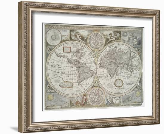 A new and accurate map of the world, 1676-John Speed-Framed Giclee Print