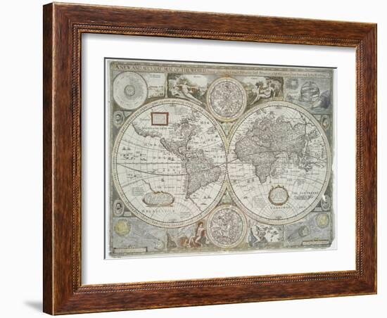 A new and accurate map of the world, 1676-John Speed-Framed Giclee Print