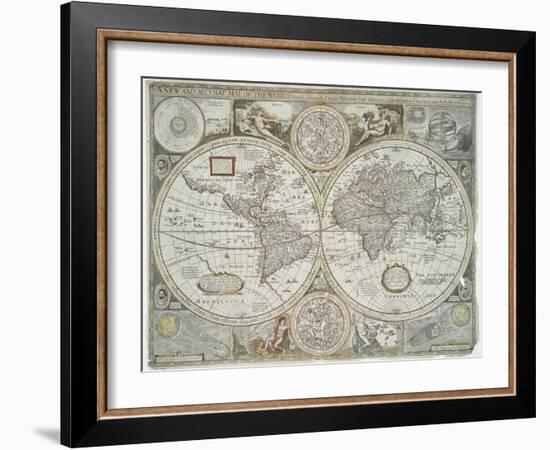 A new and accurate map of the world, 1676-John Speed-Framed Giclee Print