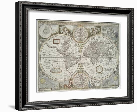 A new and accurate map of the world, 1676-John Speed-Framed Giclee Print