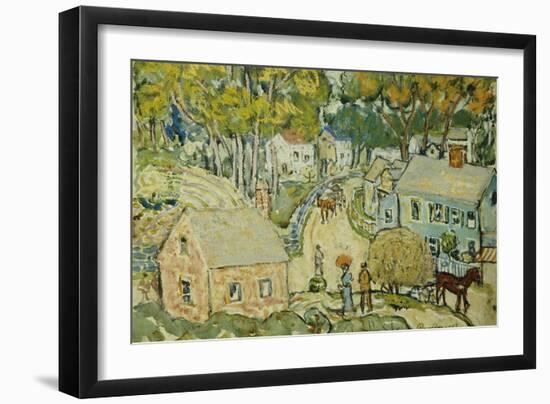 A New England Village-Maurice Brazil Prendergast-Framed Giclee Print